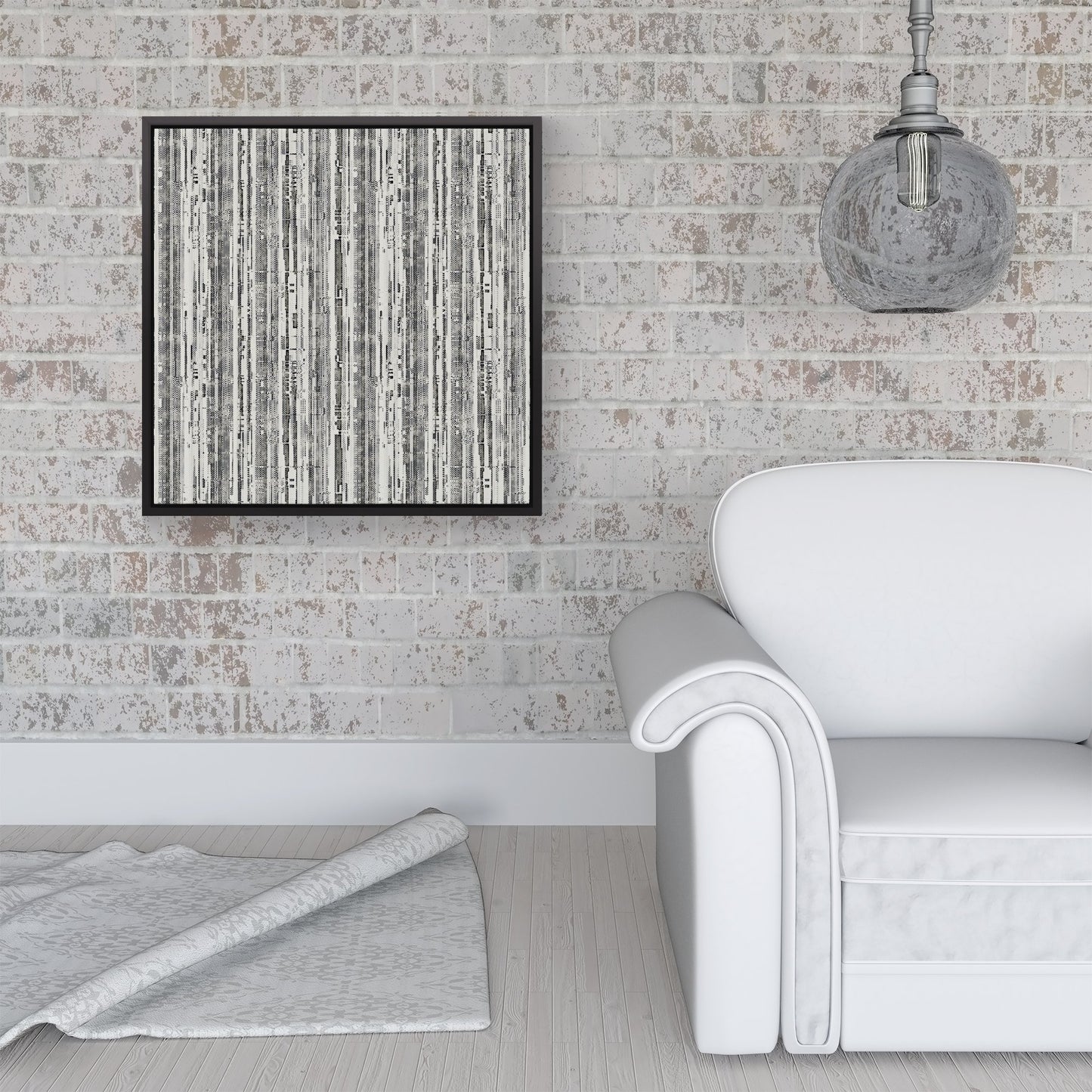 Washed Out Canvas Pattern Framed Canvas