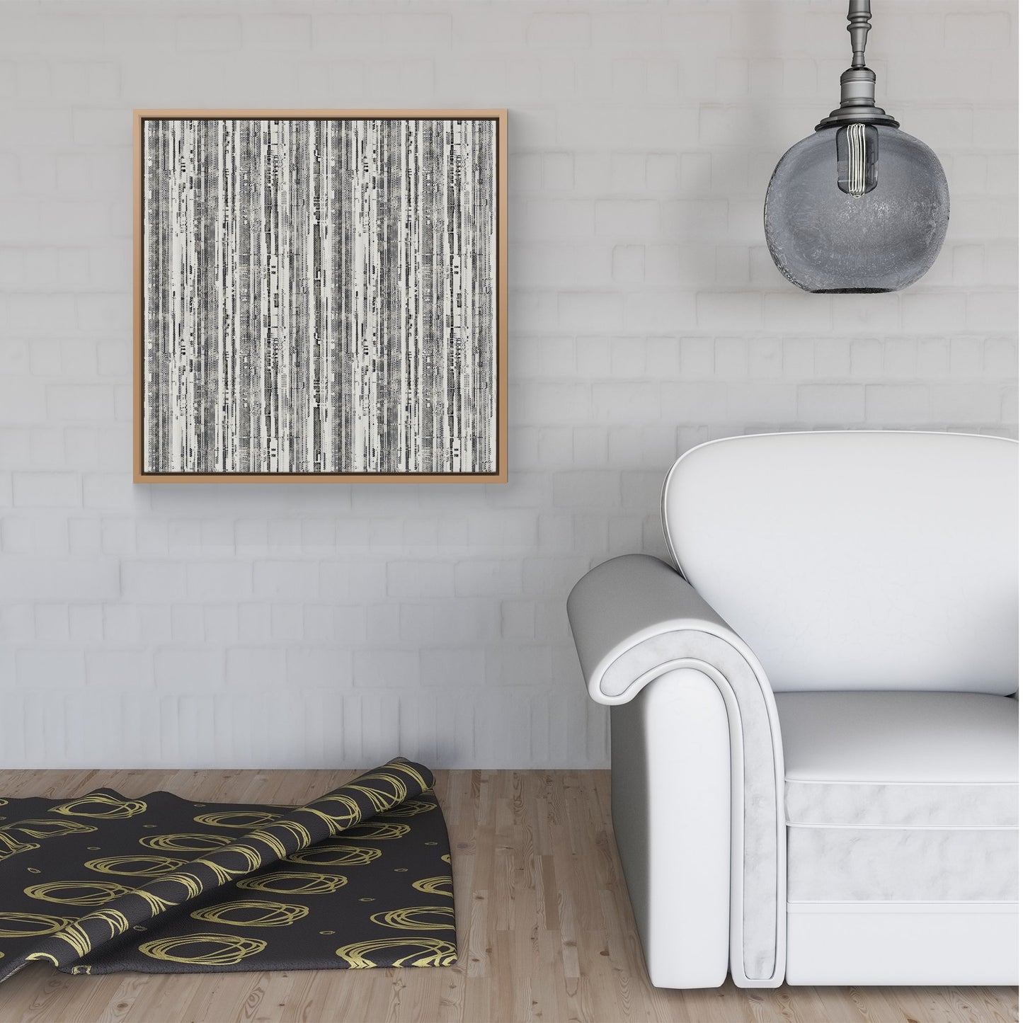 Washed Out Canvas Pattern Framed Canvas