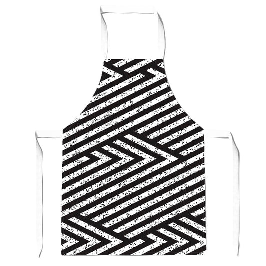 Oblique Black Grunge Pattern Apron