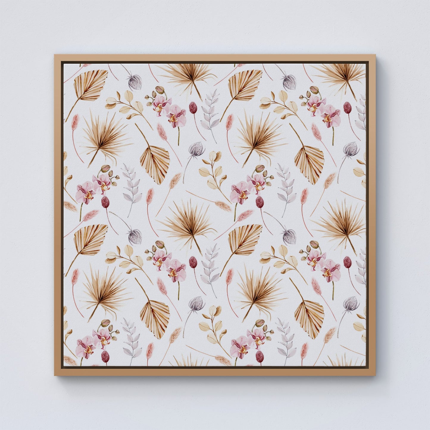 Watercolour Orchids Framed Canvas
