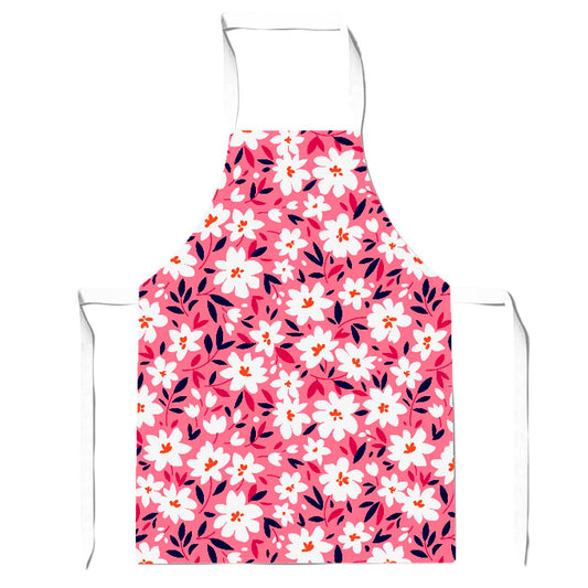 Small Cute White Flower Pattern Apron