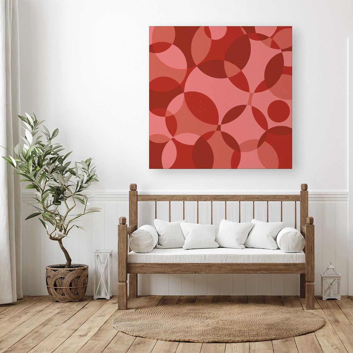 Red Circle Pattern Canvas