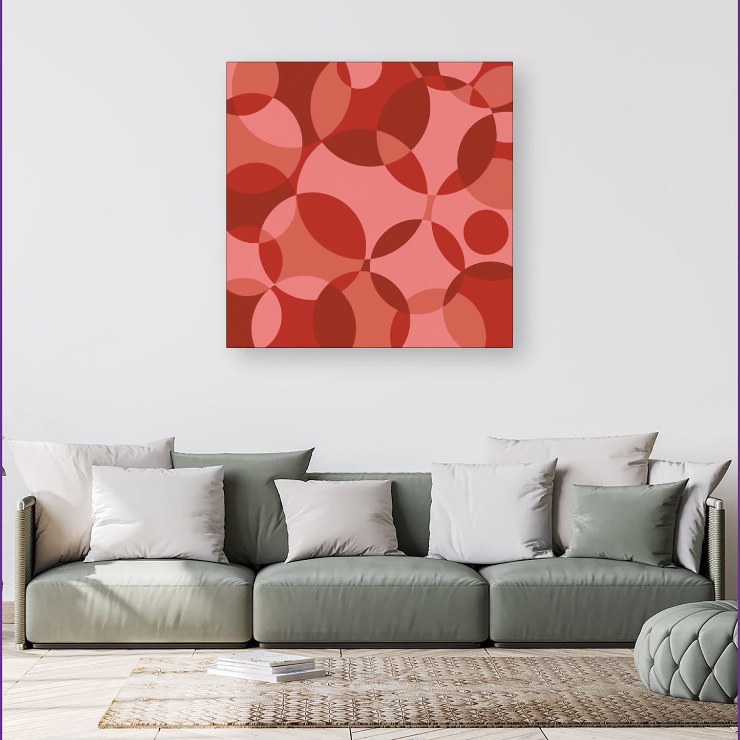 Red Circle Pattern Canvas