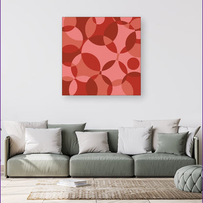 Red Circle Pattern Canvas