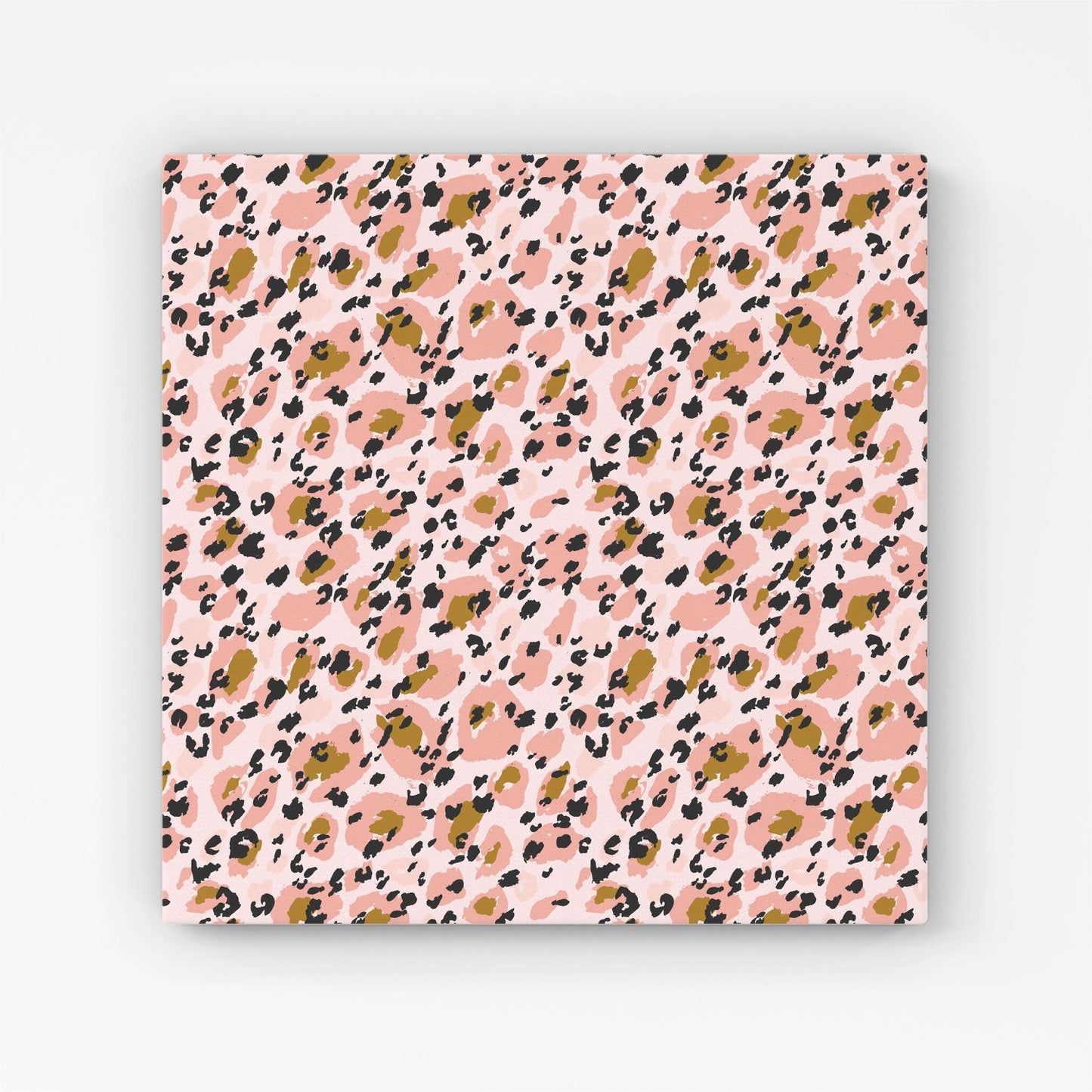 Hand Drawn Pink Leopard Print Canvas