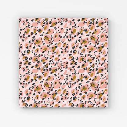 Hand Drawn Pink Leopard Print Canvas