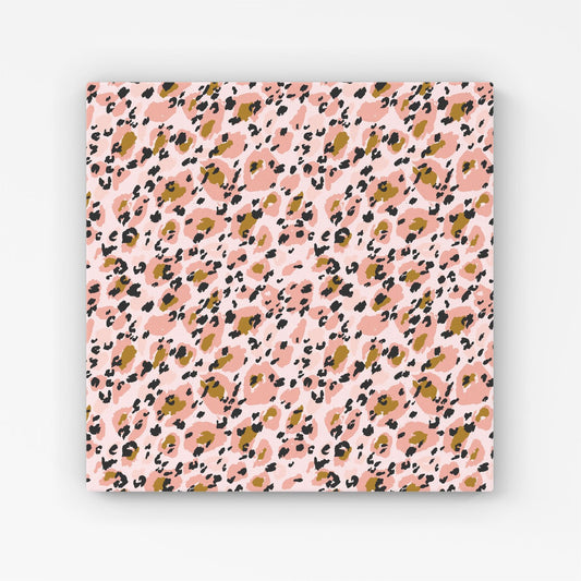 Hand Drawn Pink Leopard Print Canvas