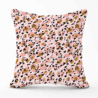 Hand Drawn Pink Leopard Print Outdoor Cushion