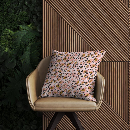 Hand Drawn Pink Leopard Print Outdoor Cushion