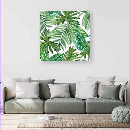 Exotic Rainforest Leaves Canvas
