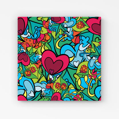 Hippie Psychedelic Pattern Canvas