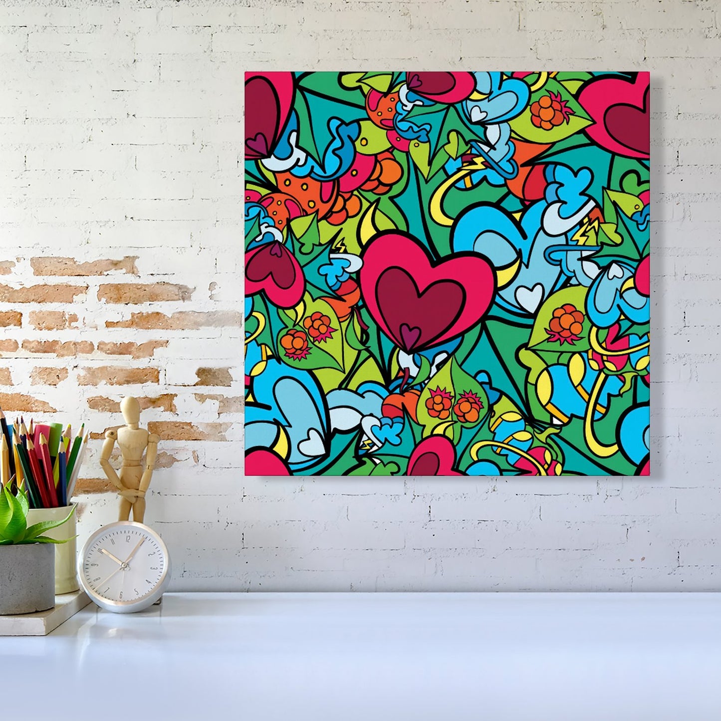 Hippie Psychedelic Pattern Canvas