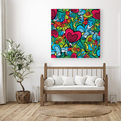 Hippie Psychedelic Pattern Canvas