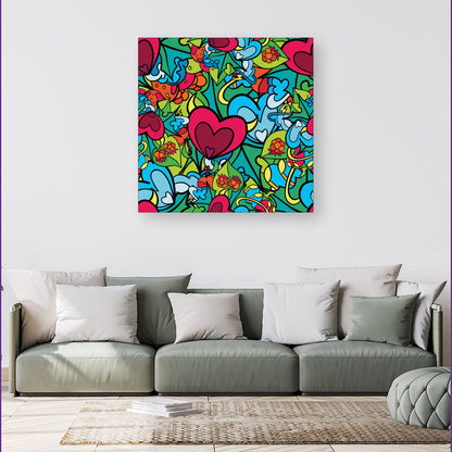 Hippie Psychedelic Pattern Canvas
