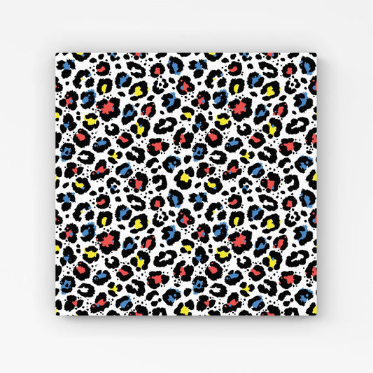 Coloured Leopard Print Canvas