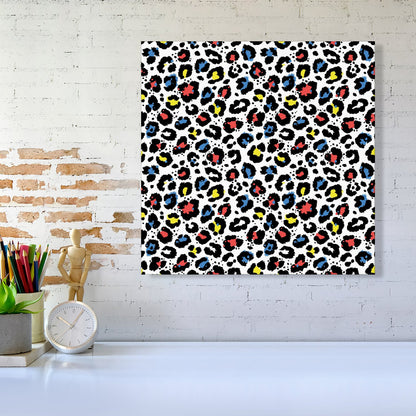 Coloured Leopard Print Canvas