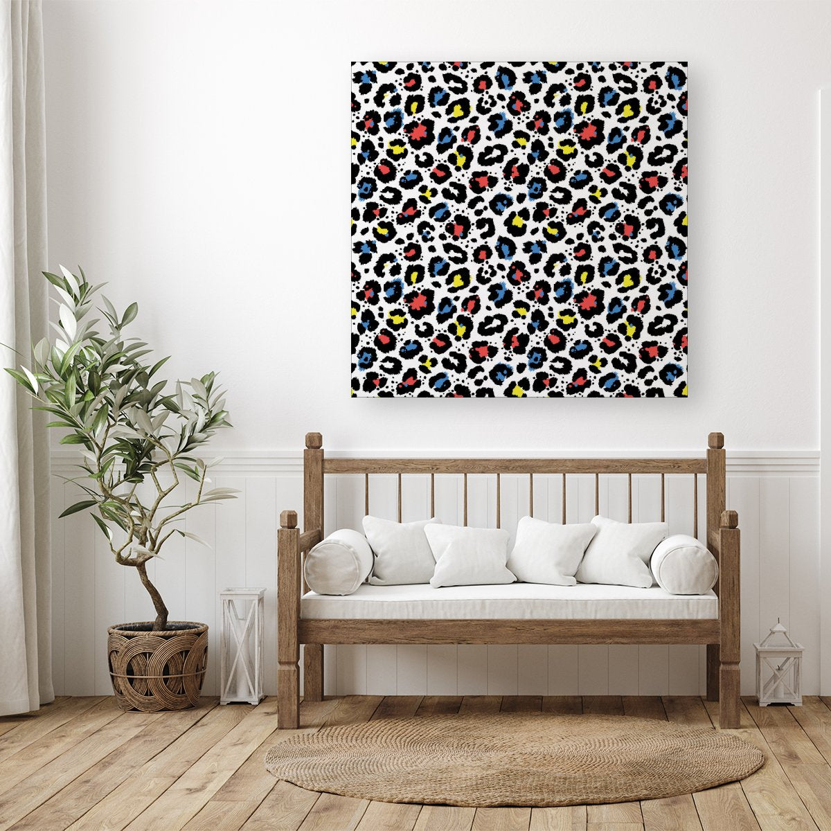 Coloured Leopard Print Canvas