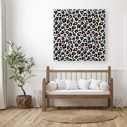 Coloured Leopard Print Canvas