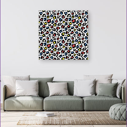 Coloured Leopard Print Canvas