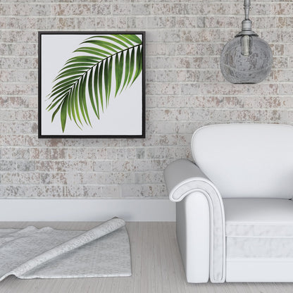 Single Palm Leaf Framed Canvas