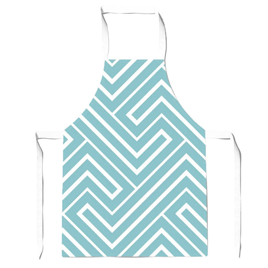 Blue And White Geometric Pattern Apron