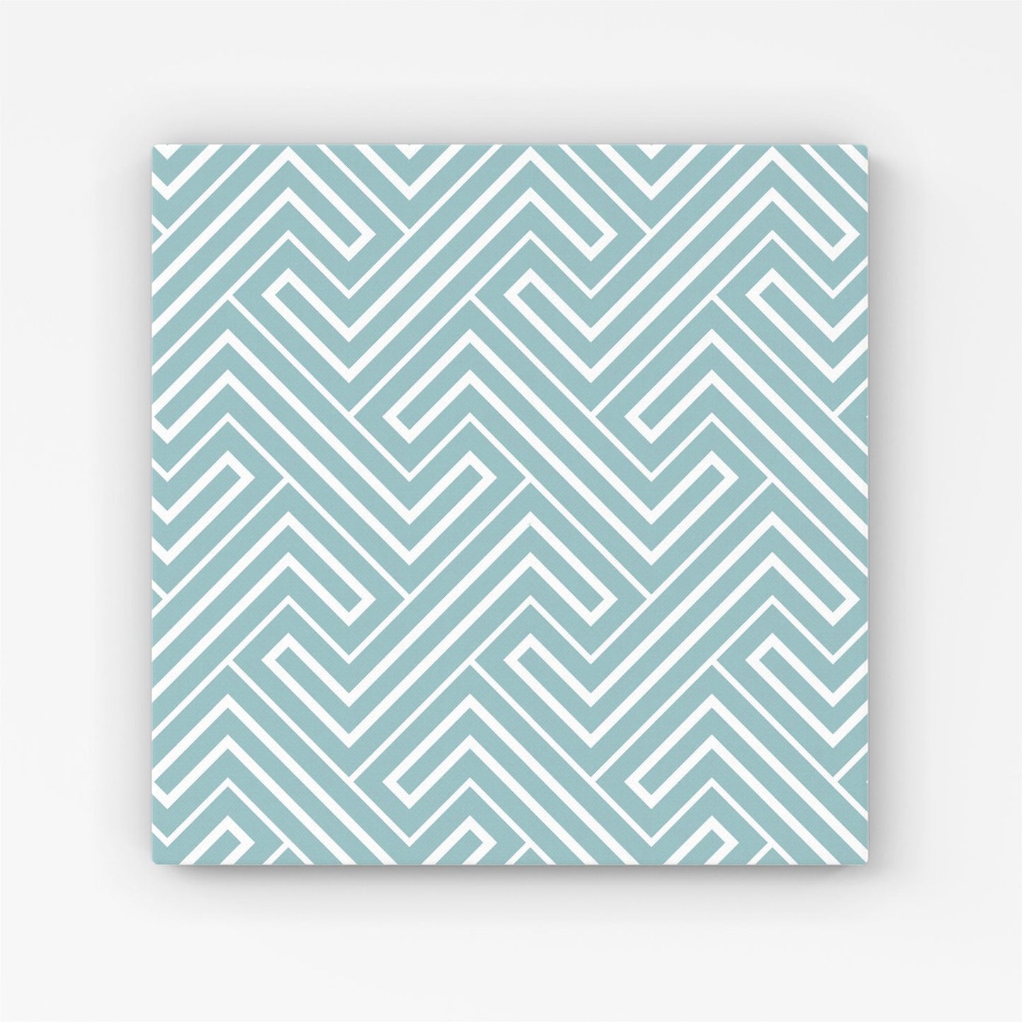 Blue And White Geometric Pattern Canvas