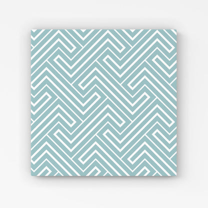 Blue And White Geometric Pattern Canvas