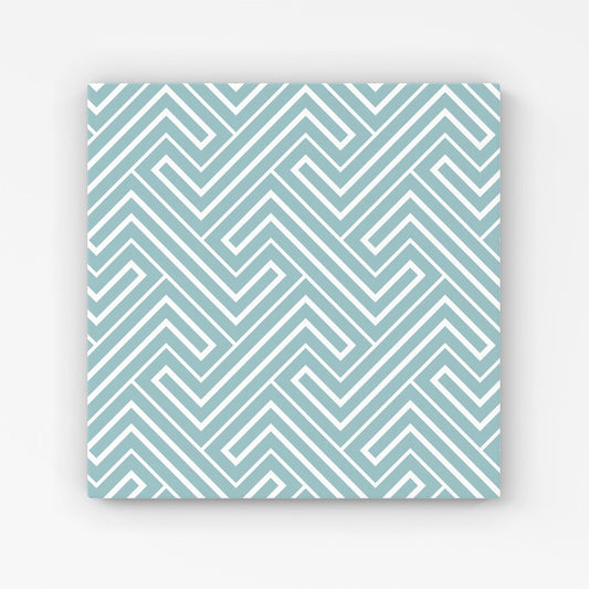 Blue And White Geometric Pattern Canvas