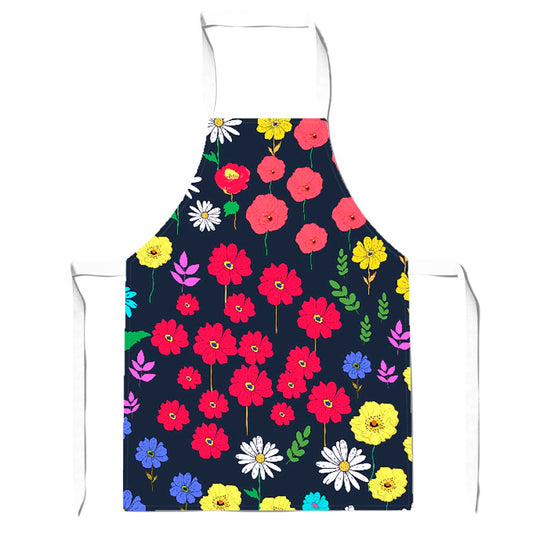 Multicoloured Flower Pattern Apron