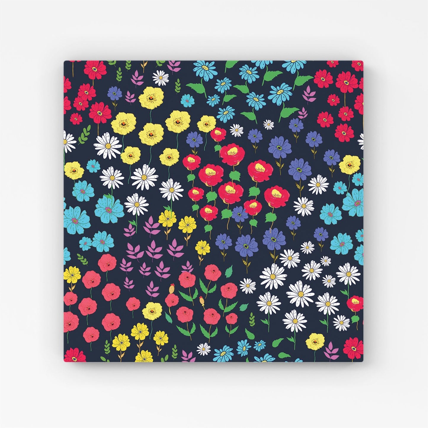 Multicoloured Flower Pattern Canvas