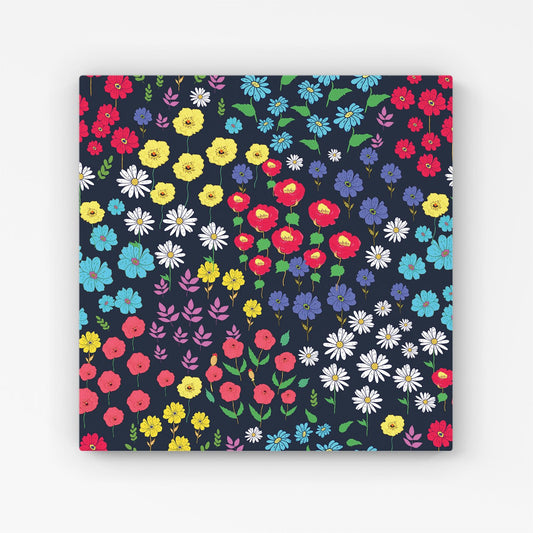 Multicoloured Flower Pattern Canvas