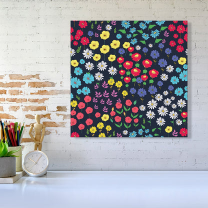 Multicoloured Flower Pattern Canvas