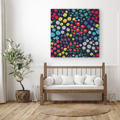 Multicoloured Flower Pattern Canvas