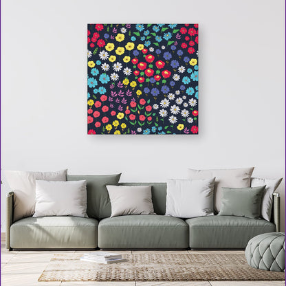 Multicoloured Flower Pattern Canvas