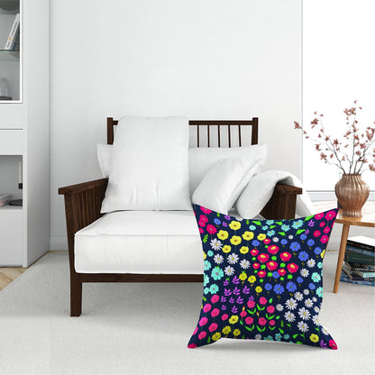 Multicoloured Flower Pattern Floor Cushion