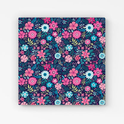 Cute Colourful Flower Pattern Canvas