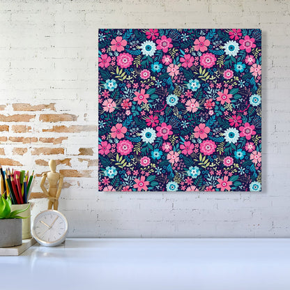 Cute Colourful Flower Pattern Canvas