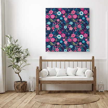 Cute Colourful Flower Pattern Canvas