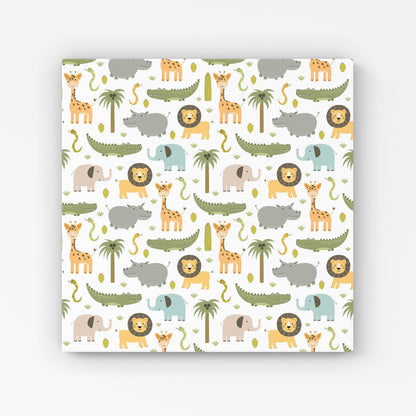 Cute Safari Animals Canvas
