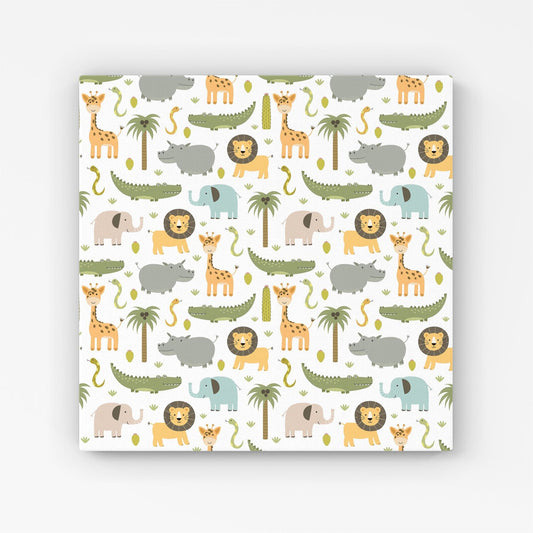 Cute Safari Animals Canvas