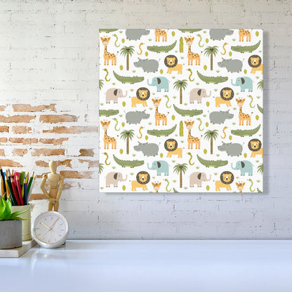 Cute Safari Animals Canvas