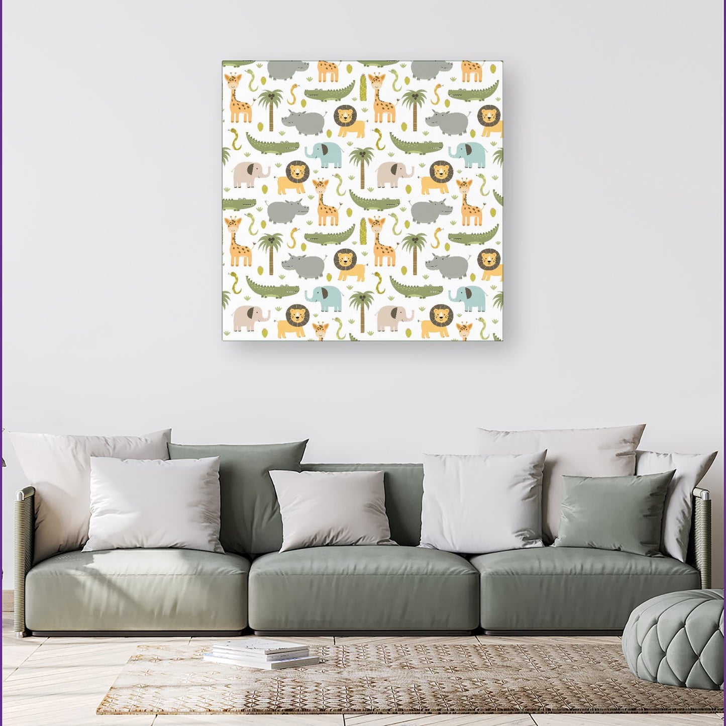 Cute Safari Animals Canvas