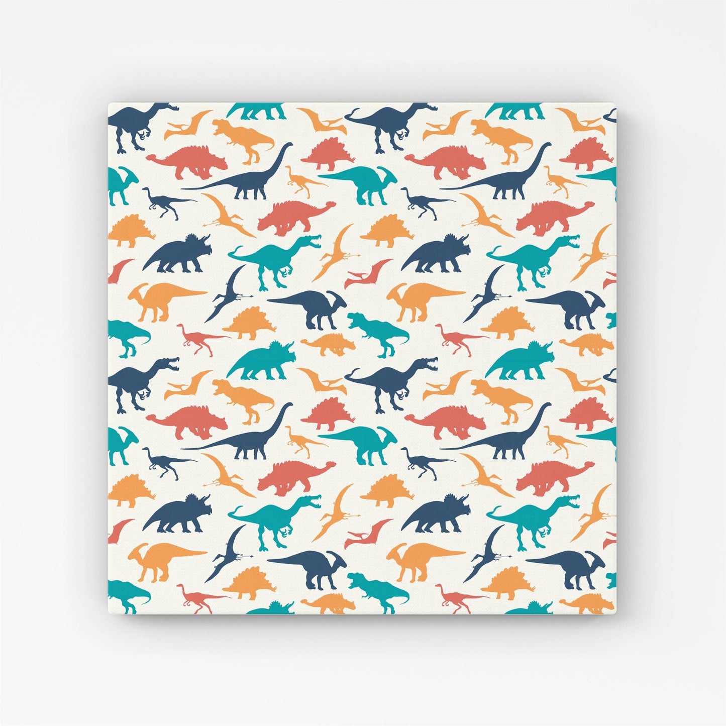 Multicoloured Dinosaurs Canvas