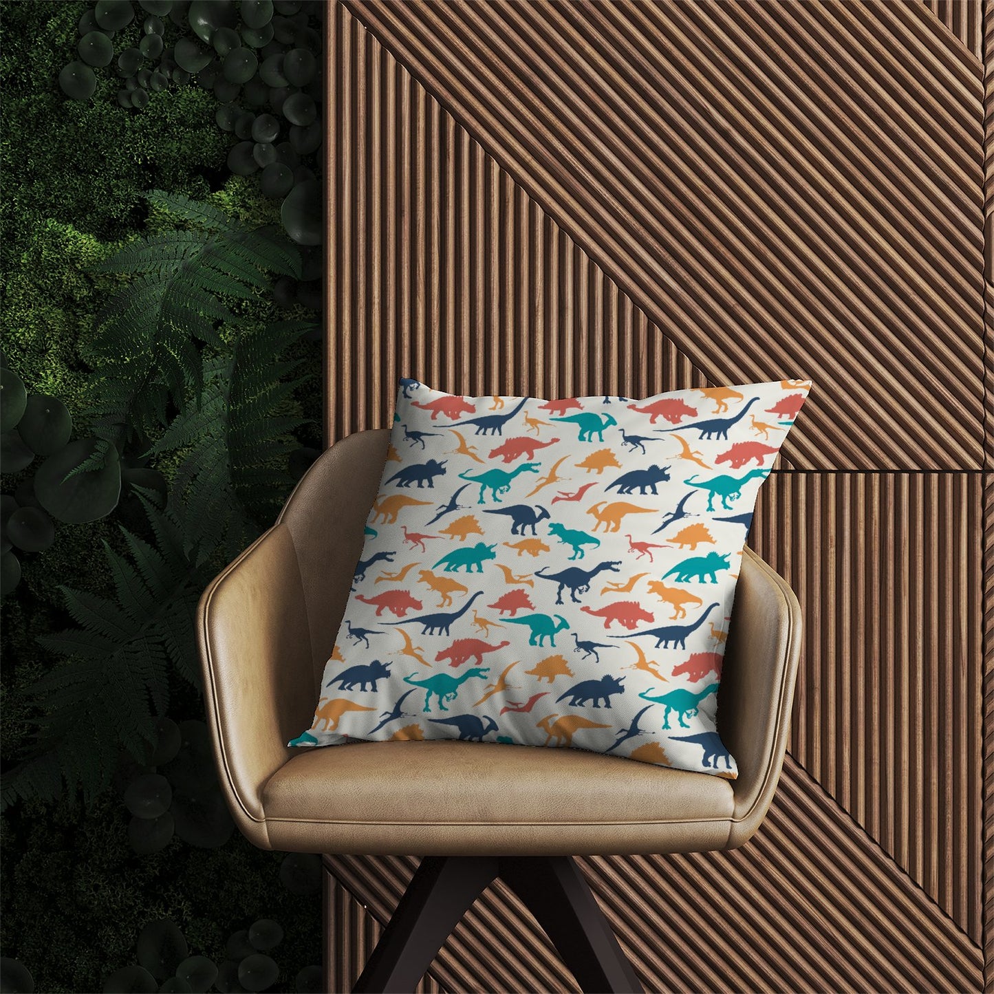 Multicoloured Dinosaurs Outdoor Cushion