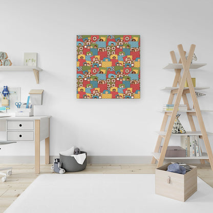 Hand Drawn Sleeping Doodle Faces Canvas
