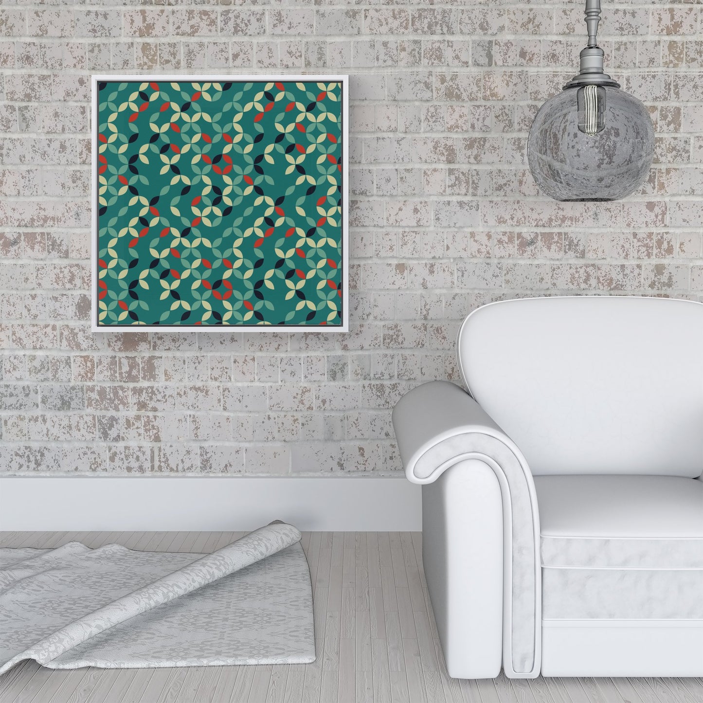 Geometric Pattern Design Framed Canvas