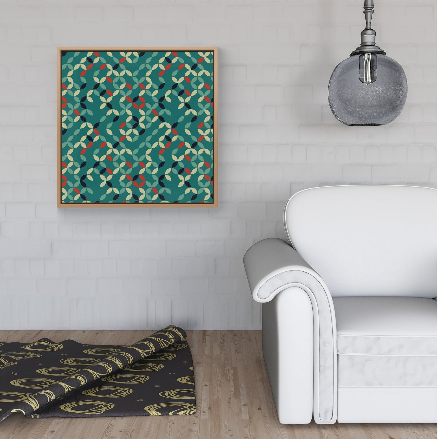 Geometric Pattern Design Framed Canvas