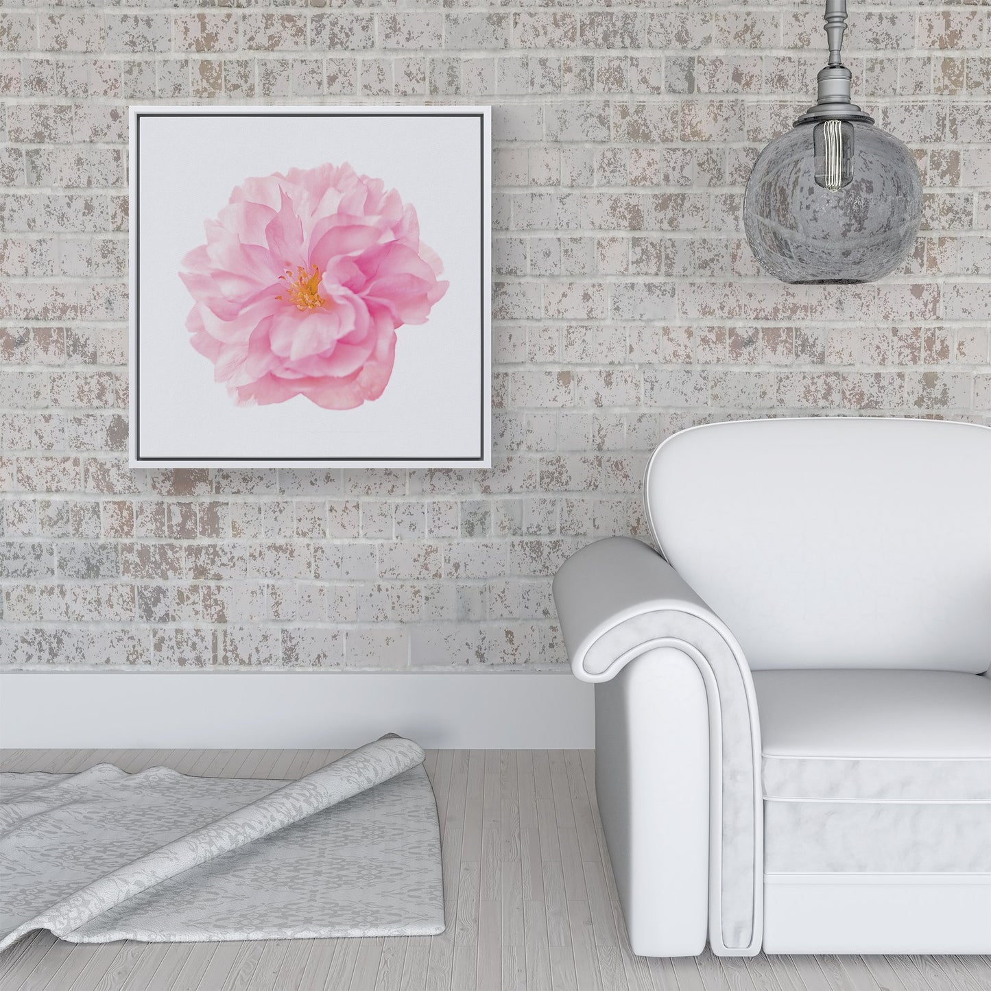 Single Cherry Blossom Framed Canvas