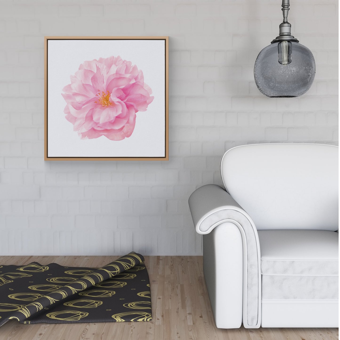 Single Cherry Blossom Framed Canvas