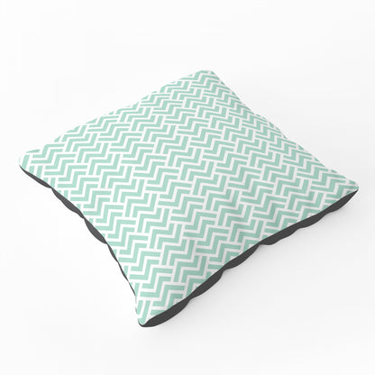 Green Geometric Pattern Floor Cushion